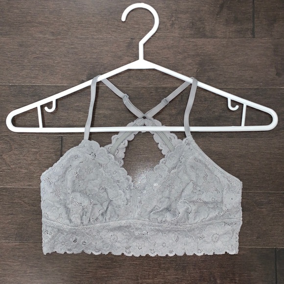 BNWT Aerie lace grey racer back bralette - Picture 1 of 4